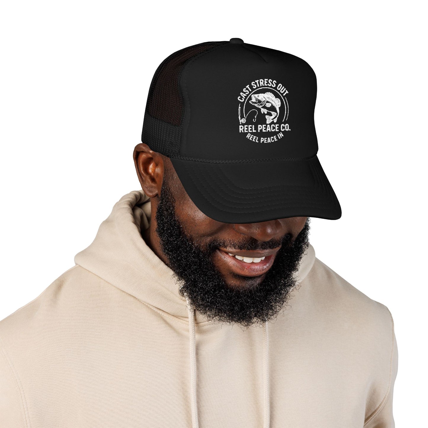 Cast Stress Out Embroidered Hat (White Logo)