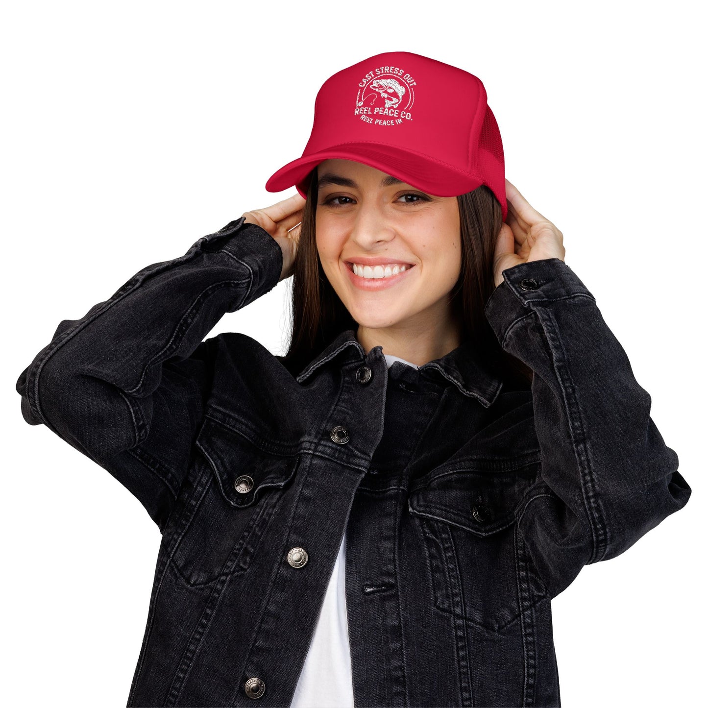 Cast Stress Out Embroidered Hat (White Logo)