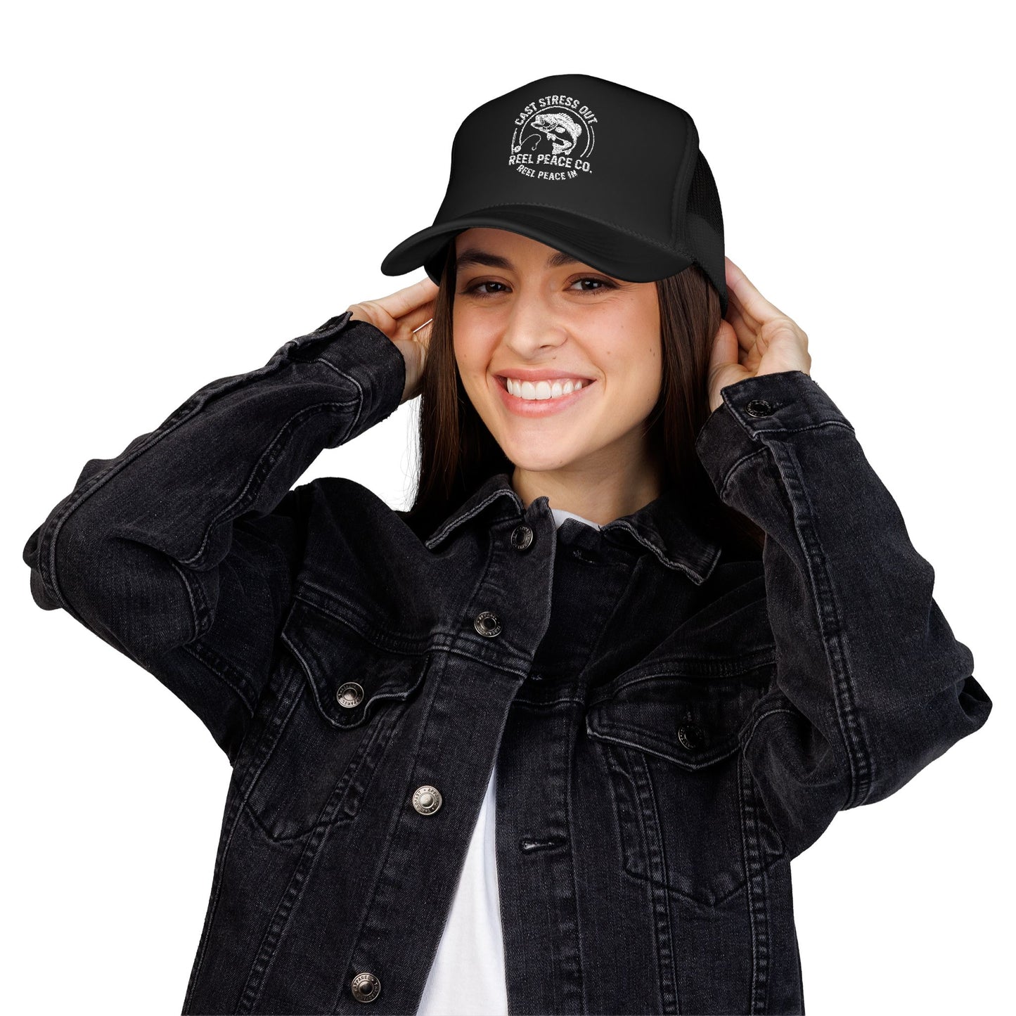 Cast Stress Out Embroidered Hat (White Logo)